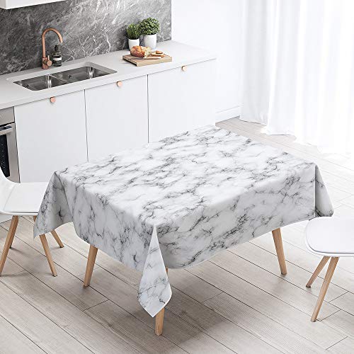 FANSU Rechteck Tischdecke Polyester 3D Marmor Stil,Wasserdicht Tischwäsche Pflegeleicht Abwaschbar Tischtuch-Viele Größe Farbe Wählbar (grau,100x140cm) von FANSU