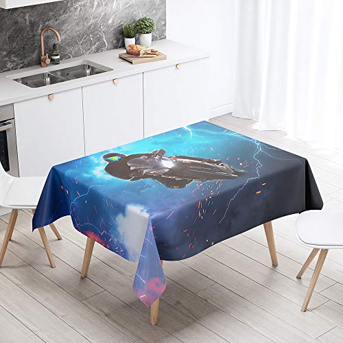 FANSU Rechteck Tischdecke Polyester 3D Motorrad Stil,Wasserdicht Tischwäsche Pflegeleicht Abwaschbar Tischtuch-Viele Größe Farbe Wählbar (Blitz,90x90cm) von FANSU