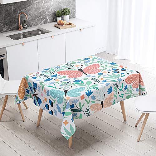 FANSU Rechteck Tischdecke Polyester 3D Schmetterling Stil,Wasserdicht Tischwäsche Pflegeleicht Abwaschbar Tischtuch-Viele Größe Farbe Wählbar (schön,100x140cm) von FANSU