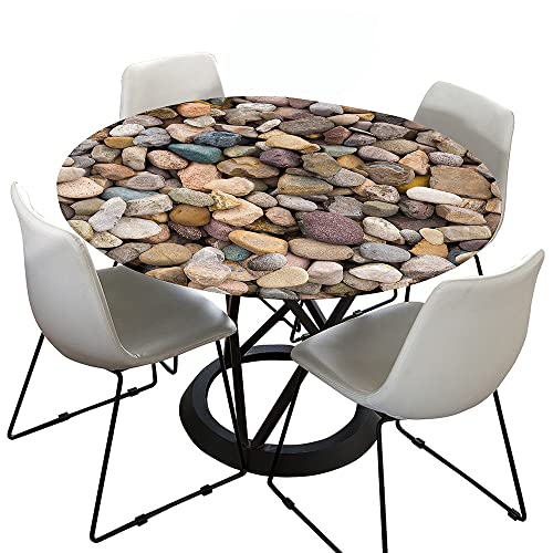 FANSU Runde Tischdecke Garten Abwaschbar, Polyester Fleckschutz Tischdecken 3D Stein Motiv Serie Größe wählbar für Haushalt Gartentisch (Steinmuster1,Durchmesser 200cm) von FANSU