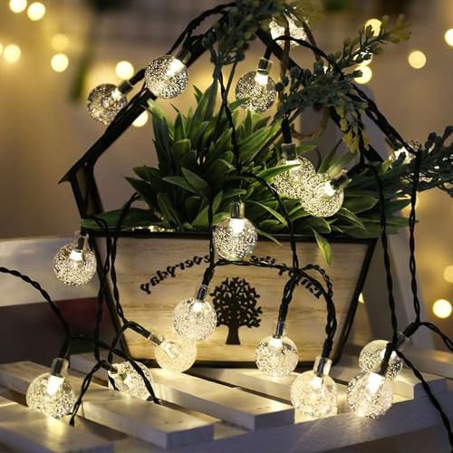 FANSU Solar Lichterkette Aussen, Lichterkette Außen Solar Wasserdicht, 8 Modi, Solarlichterkette Outdoor Wetterfest für Balkon Garten Pavillon Terrasse Vorzelt (1,7 cm warmweiß,22m 200LED) von FANSU