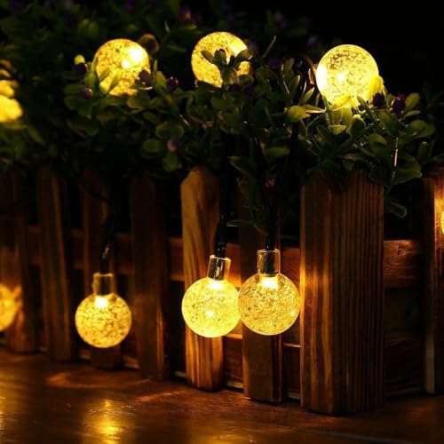 FANSU Solar Lichterkette Aussen, Lichterkette Außen Solar Wasserdicht, 8 Modi, Solarlichterkette Outdoor Wetterfest für Balkon Garten Pavillon Terrasse Vorzelt (2,4 cm warmweiß,22m 200LED) von FANSU
