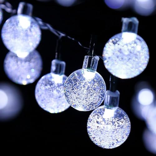 FANSU Solar Lichterkette Aussen, Lichterkette Außen Solar Wasserdicht, 8 Modi, Solarlichterkette Outdoor Wetterfest für Balkon Garten Pavillon Terrasse Vorzelt (2,4 cm weiß,22m 200LED) von FANSU