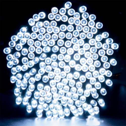 FANSU Solar Lichterkette Aussen, Lichterkette Außen Solar Wasserdicht, 8 Modi Solarlichterkette Outdoor Wetterfest für Balkon Garten Pavillon Terrasse Vorzelt (Weiß,7m 50 Lichter) von FANSU