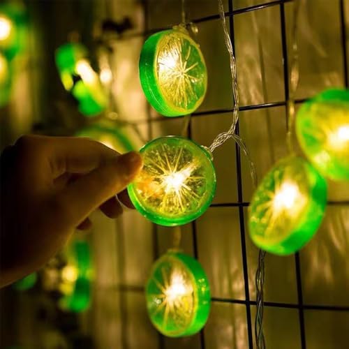 FANSU Solar Lichterkette Aussen, Zitrone Lichterkette Außen Solar Wasserdicht, 8 Modi, Solarlichterkette Outdoor Wetterfest für Balkon Garten Pavillon Terrasse Vorzelt (Grün,6.5m 30LED) von FANSU