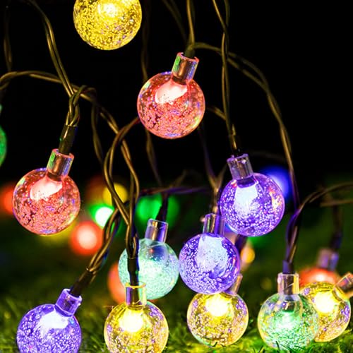 FANSU Solar Lichterkette für Außen Garten Deko, Solar Lichterkette Aussen 8 Modi IP65 Wasserdicht Solarlichterkette Outdoor Solarlampen Garten Deko für Dekoration Party (Bunt,5 M/20 LED) von FANSU