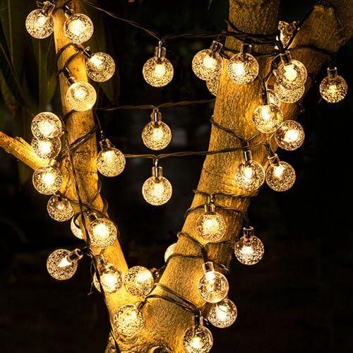 FANSU Solar Lichterkette für Außen Garten Deko, Solar Lichterkette Aussen 8 Modi IP65 Wasserdicht Solarlichterkette Outdoor Solarlampen Garten Deko für Dekoration Party (Warm Licht,5 M/20 LED) von FANSU