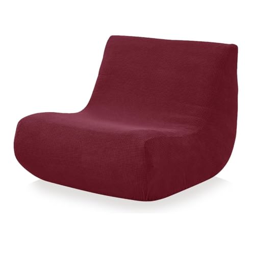 FANSU Stretch Lazy Sofabezug Ohne Armlehnen 1 Sitzer aus Jacquardstoff, Einfarbiger Sofa Überzug Couchbezug Sofaüberwurf Waschbar Anti-Katzenkratzen Sofaschoner für Wohnzimmer (Burgund) von FANSU