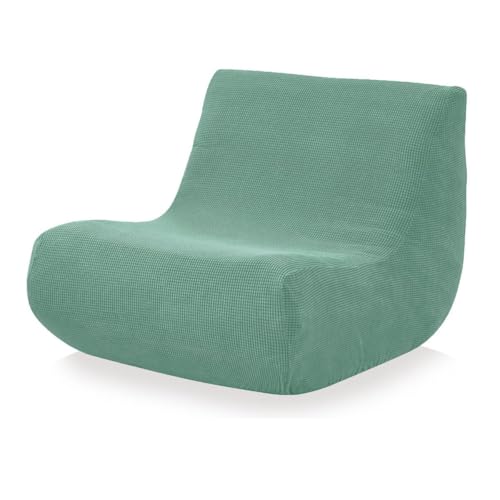 FANSU Stretch Lazy Sofabezug Ohne Armlehnen 1 Sitzer aus Jacquardstoff, Einfarbiger Sofa Überzug Couchbezug Sofaüberwurf Waschbar Anti-Katzenkratzen Sofaschoner für Wohnzimmer (Grün) von FANSU