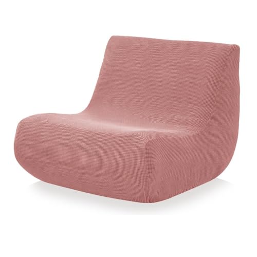 FANSU Stretch Lazy Sofabezug Ohne Armlehnen 1 Sitzer aus Jacquardstoff, Einfarbiger Sofa Überzug Couchbezug Sofaüberwurf Waschbar Anti-Katzenkratzen Sofaschoner für Wohnzimmer (Rosa) von FANSU