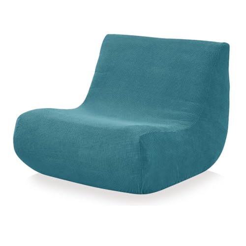 FANSU Stretch Lazy Sofabezug Ohne Armlehnen 1 Sitzer aus Jacquardstoff, Einfarbiger Sofa Überzug Couchbezug Sofaüberwurf Waschbar Anti-Katzenkratzen Sofaschoner für Wohnzimmer (Türkis) von FANSU