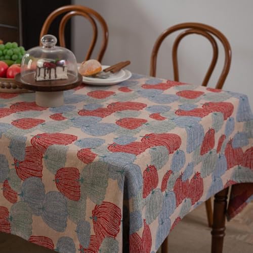 FANSU Tischdecke Abwaschbar Rechteckige, Jacquard-Kürbis Abwischbare Tischdecke Outdoor Tischtuch für Gastronomie, Feste, Party, Hochzeiten oder Haushalt (Kürbis,140x300cm) von FANSU