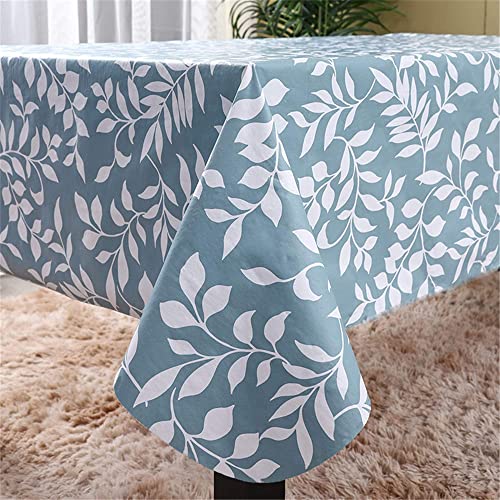 FANSU Tischdecke Abwischbar PVC Plastik Wachstuch Wasserdicht Ölbeständig Einfach Modern Garten Tischdecke Rechteckig Tischtuch Dekoration für Restaurant Küche Outdoor (Blau,120x170cm) von FANSU