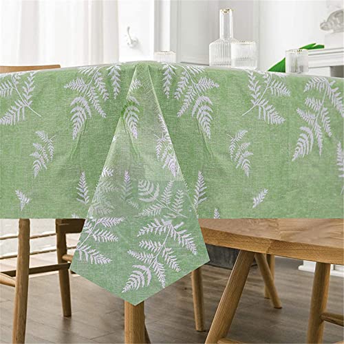 FANSU Tischdecke Abwischbar PVC Plastik Wachstuch Wasserdicht Ölbeständig Einfach Modern Garten Tischdecke Rechteckig Tischtuch Dekoration für Restaurant Küche Outdoor (Grün,140x200cm) von FANSU