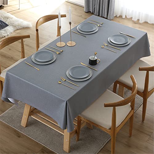 FANSU Tischdecke Abwischbar PVC Plastik Wachstuch Wasserdicht Ölbeständig Modern Garten Tischdecke Rechteckig Tischtuch Dekoration für Restaurant Küche Outdoor (Grau,100x160cm) von FANSU