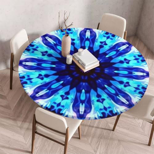 FANSU Tischdecke Outdoor Wetterfest Rund mit Gummizug, Rund Tischdecke mit 3D Muster Waschbar und Abwischbar für Esstisch, Couchtisch, Gartentisch Geeignet (Klassischer Stil 27,120cm) von FANSU