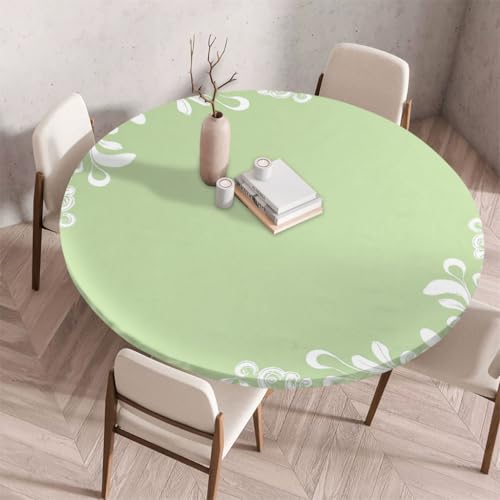 FANSU Tischdecke Outdoor Wetterfest Rund mit Gummizug, Rund Tischdecke mit 3D Muster Waschbar und Abwischbar für Esstisch, Couchtisch, Gartentisch Geeignet (Schicker Klassiker 7,200cm) von FANSU