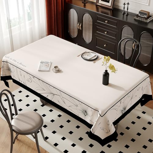 FANSU Tischdecke PVC Outdoor Wetterfest, Gartentischdecke Abwaschbar Wischbare Tischtuch, Wasserdicht Tischwäsche für Wohnzimmer Garten Balkon (Schlicht Modern 2,140x300CM) von FANSU