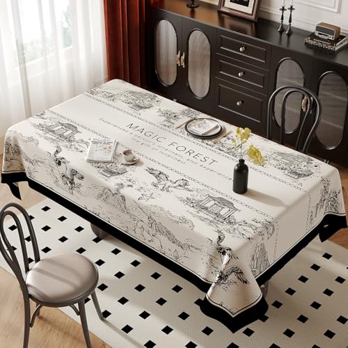 FANSU Tischdecke PVC Outdoor Wetterfest, Gartentischdecke Abwaschbar Wischbare Tischtuch, Wasserdicht Tischwäsche für Wohnzimmer Garten Balkon (Schlicht Modern 5,140x200CM) von FANSU