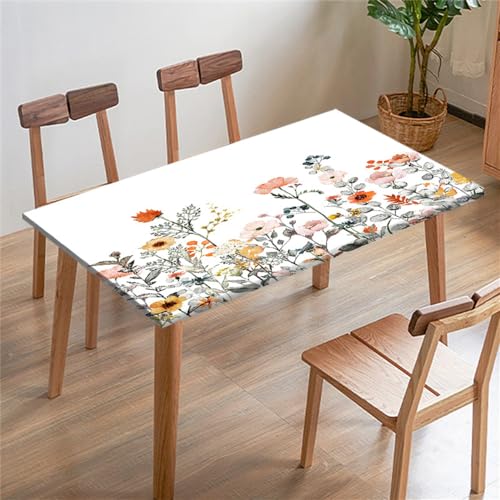 FANSU Tischdecke Rechteckige Quadrat, Tischdecken, Elastische Künstlerisch Blumen Tischtuch Draussen, Tischdecke für Outdoor, Terrasse,Garten, Küche Esszimmer (140x80cm,Garten) von FANSU