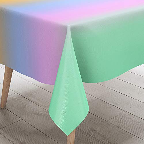 FANSU Tischdecke Wasserdicht Tischwäsche, Gradient Rechteckige Wasserabweisend Abwaschbar 3D Tischtuch Draussen Küchentischabdeckung für Küche Outdoor Garten Dekoration (Grün,140x220cm) von FANSU