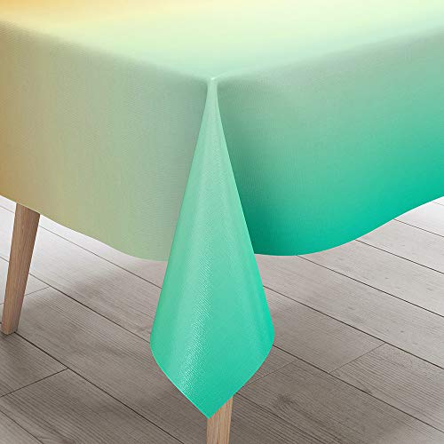 FANSU Tischdecke Wasserdicht Tischwäsche, Gradient Rechteckige Wasserabweisend Abwaschbar 3D Tischtuch Draussen Küchentischabdeckung für Küche Outdoor Garten Dekoration (Orange,100x140cm) von FANSU