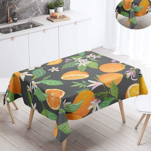 FANSU Tischdecke Wasserdicht Tischwäsche, Rechteckige Wasserabweisend Abwaschbar 3D Obst Tischtuch Draussen Küchentischabdeckung für Outdoor Garten Küche Dekoration (140x200cm,Orange Blütenblätter) FANSU Tischdecke Wasserdicht Tischwäsche, Rechteckige Wasserabweisend Abwaschbar 3D Obst Tischtuch Draussen Küchentischabdeckung für Outdoor Garten Küche Dekoration (140x200cm,Orange Blütenblätter) von FANSU