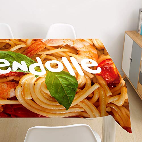 FANSU Tischdecke Wasserdicht Tischwäsche, Rechteckige Wasserabweisend Abwaschbar 3D Tischtuch Draussen Küchentischabdeckung für Küche Outdoor Garten Dekoration (Pasta,140x260cm) von FANSU
