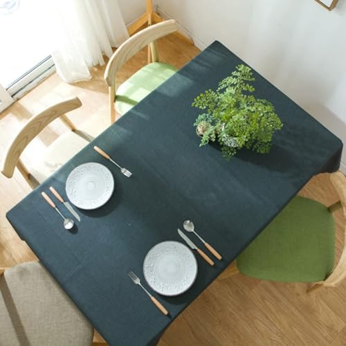 FANSU Wachstuchtischdecke Abwaschbar Gartentischdecke, Einfarbig Wasserdicht Ölbeständige PVC Plastik Rechteckig Tischdecke Wachstuch für Küche Restaurant Garten Outdoor (Dunkelgrau A,90x140cm) von FANSU