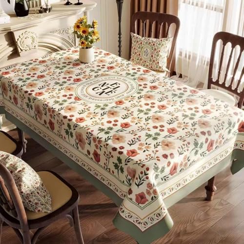 FANSU Wachstuchtischdecke Outdoor Wasserdicht, Europäische Stil Gartentischdecke Ölbeständige PVC Plastik Rechteckig Tischdecke Abwaschbar Wachstuch für Küche Garten (Tulpenblume,140x140cm) von FANSU