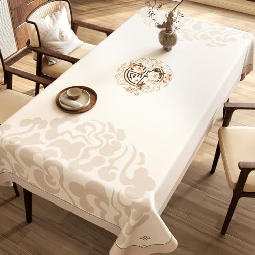 FANSU Wasserdichtes Tischdecke Klassisches Plaid, PVC Abwischbare Tischdecke Outdoor Tischtuch für Gastronomie, Feste, Party, Hochzeiten oder Haushalt (Chinesischer Stil 6,100 * 180CM) von FANSU