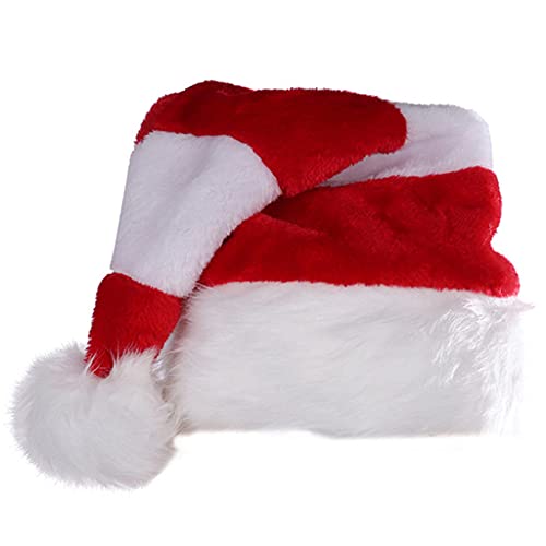 FANSWAN Kurzer Weihnachtsmütze, Plüschmütze, Erwachsene, Kinder, weiße Plüschmütze für festliche Party, Weihnachten, jährliche Zeremonie FANSWAN Kurzer Weihnachtsmütze, Plüschmütze, Erwachsene, Kinder, weiße Plüschmütze für festliche Party, Weihnachten, jährliche Zeremonie von FANSWAN