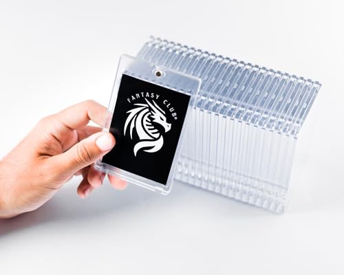 FANTASY CLUB | 25 magnetische One‑Touch‑Halter für TCG‑Karten – Ultra‑klar & 99,8 % UV‑Schutz | Sicherer Magnetverschluss für Standardkarten | Präsentiere und schütze Deine besten Pulls von FANTASY CLUB