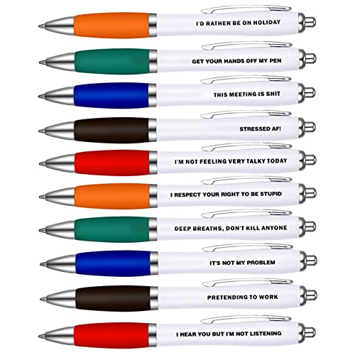 FANTESI 10 Stück Kugelschreiber, 1,0 mm, unhöfliche Stifte, Neuheit, Stifte, lustiges Stift-Set, einziehbarer Stift für Kollegen, Erwachsene, Frauen und Männer, Studenten FANTESI 10 Stück Kugelschreiber, 1,0 mm, unhöfliche Stifte, Neuheit, Stifte, lustiges Stift-Set, einziehbarer Stift für Kollegen, Erwachsene, Frauen und Männer, Studenten von FANTESI