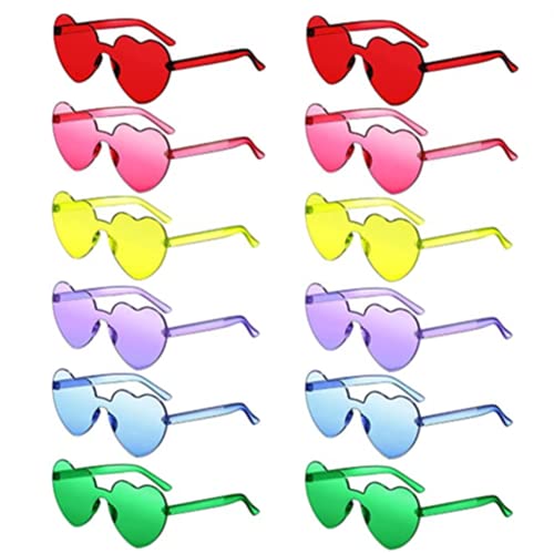 FANXIYA 12 Paar Herzbrillen Set Bunte Sonnenbrille Partybrille (Bunt6) von FANXIYA