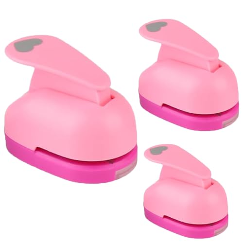 FANXIYA 3 Stück Papierstanzer in Verschiedener Größen, Motivstanzer Ausstanzer für Kinder Stanzen Set Motivlocher Punch Craft Set für Basteln & DIY Spaßprojekte (Herzförmig) von FANXIYA