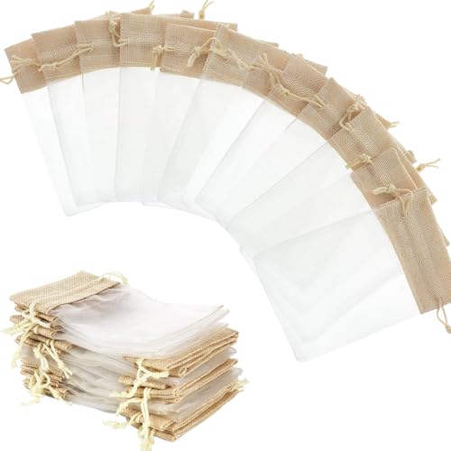 FANXIYA 40STK Geschenksäckchen Organzabeutel Spleißen Jutesäckchen Geschenkbeutel Kordelzug Schmuckbeutel Lavendelsäckchen 10x15cm Organzasäckchen Hochzeitsgeschenke, DIY Baste FANXIYA 40STK Geschenksäckchen Organzabeutel Spleißen Jutesäckchen Geschenkbeutel Kordelzug Schmuckbeutel Lavendelsäckchen 10x15cm Organzasäckchen Hochzeitsgeschenke, DIY Baste von FANXIYA