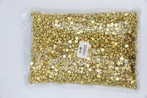 1,5 mm ~ 1,4 cm, 24 Farben, flache Rückseite, runde Perlen, Kunstperlen-Goldtite-12 mm, 1000 Stück von FAQIMORAX