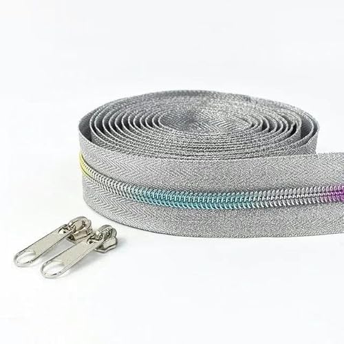 1–10 Meter 5# Nylon-Reißverschlüsse zum Nähen von Reißverschlussschiebern, Kleidungsreißverschlüssen, Reparatur, Nähzubehör, ZA438, silberfarben, Nr. 5, 10 Meter, 10 Stück Schieber 1–10 Meter 5# Nylon-Reißverschlüsse zum Nähen von Reißverschlussschiebern, Kleidungsreißverschlüssen, Reparatur, Nähzubehör, ZA438, silberfarben, Nr. 5, 10 Meter, 10 Stück Schieber von FAQIMORAX