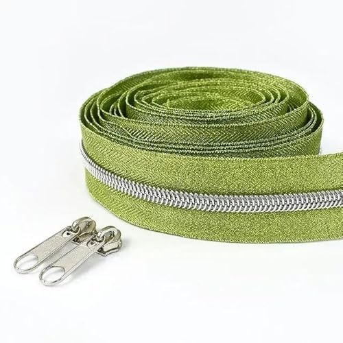1–10 Meter 5# Nylon-Reißverschlüsse zum Nähen von Reißverschlussschiebern, Köpfen, Reißverschlüssen für Kleidung, Reparatur, Nähzubehör, KY273, Grün/Silber, Nr. 5, 2 Meter, 2 Stück Schieber 1–10 Meter 5# Nylon-Reißverschlüsse zum Nähen von Reißverschlussschiebern, Köpfen, Reißverschlüssen für Kleidung, Reparatur, Nähzubehör, KY273, Grün/Silber, Nr. 5, 2 Meter, 2 Stück Schieber von FAQIMORAX