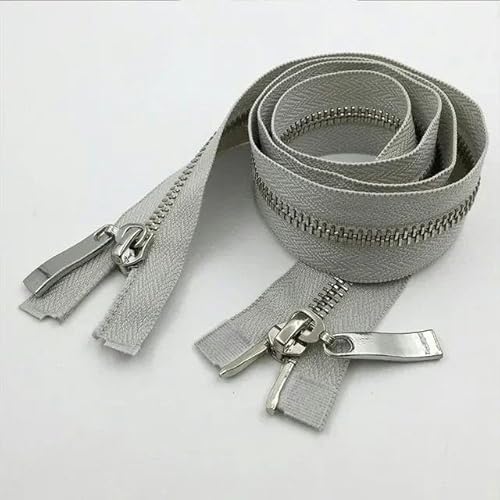 1 Stück 80/100/120 cm Auto Lock Metallreißverschluss Doppelschieber-Reißverschlüsse für Mantelreparatur DIY-Kleidung Nähzubehör-Hellgrau-Silber-5#-120cm 1 Stück 80/100/120 cm Auto Lock Metallreißverschluss Doppelschieber-Reißverschlüsse für Mantelreparatur DIY-Kleidung Nähzubehör-Hellgrau-Silber-5#-120cm von FAQIMORAX