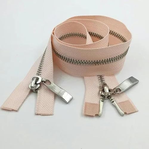 1 Stück 80/100/120 cm Auto Lock Metallreißverschluss Doppelschieber-Reißverschlüsse für Mantelreparatur DIY-Kleidung Nähzubehör-Hellrosa-Silber-5#-80cm 1 Stück 80/100/120 cm Auto Lock Metallreißverschluss Doppelschieber-Reißverschlüsse für Mantelreparatur DIY-Kleidung Nähzubehör-Hellrosa-Silber-5#-80cm von FAQIMORAX