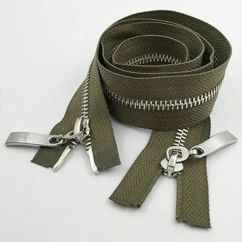 1 Stück 80/100/120 cm Auto Lock Metallreißverschluss Doppelschieber-Reißverschlüsse für Mantelreparatur DIY-Kleidung Nähzubehör-Marinegrün-Silber-5#-120cm 1 Stück 80/100/120 cm Auto Lock Metallreißverschluss Doppelschieber-Reißverschlüsse für Mantelreparatur DIY-Kleidung Nähzubehör-Marinegrün-Silber-5#-120cm von FAQIMORAX