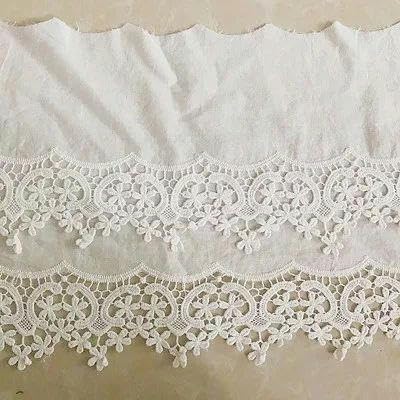 1 Yards 22 cm breit Schwarze Stickerei Kleidung Rock Sofa DIY Dekoration-A weiß-1 Yard Preis von FAQIMORAX