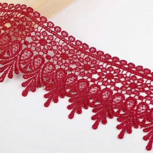 1 Yards schwarzes Band, 90 mm, Spitzenbesatz, DIY-Stickerei zum Nähen, Dekoration, Weinrot, 1 Yard 1 Yards schwarzes Band, 90 mm, Spitzenbesatz, DIY-Stickerei zum Nähen, Dekoration, Weinrot, 1 Yard von FAQIMORAX