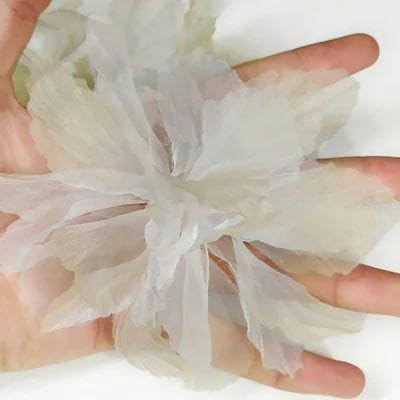 10 Stück Organza-Spitzenbesatz mit Farbverlauf, Applikation zum Selbermachen, Haarnadel, Kleid, Kleidung, Patch, Kopfschmuck, Heimvorhang, Dekoration, A, Hellgelb, 5 Stück von FAQIMORAX