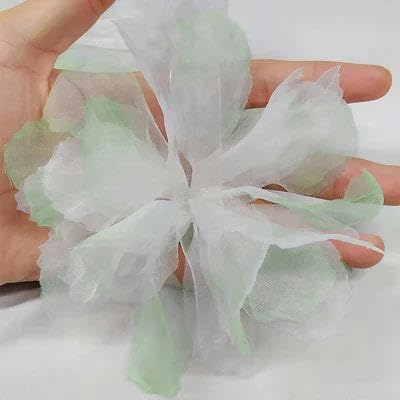 10 Stück Organza-Spitzenbesatz mit Farbverlauf, Applikation zum Selbermachen, Haarnadel, Kleid, Kleidung, Patch, Kopfschmuck, Heimvorhang, Dekoration, A, Hellgrün, 10 Stück von FAQIMORAX