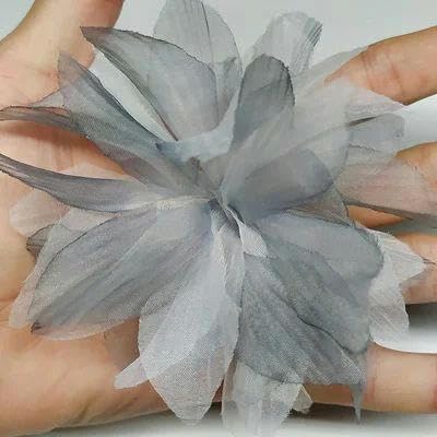 10 Stück Organza-Spitzenbesatz mit Farbverlauf, Applikation zum Selbermachen, Haarnadel, Kleid, Kleidung, Patch, Kopfschmuck, Heimvorhang, Dekorieren, B, Graublau, 5 Stück von FAQIMORAX
