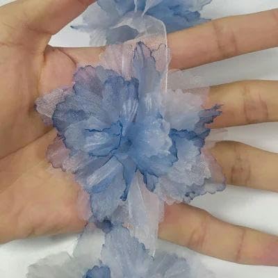 10 Stück Organza-Spitzenbesatz mit Farbverlauf, Applikation zum Selbermachen, Haarnadel, Kleid, Kleidung, Patch, Kopfschmuck, Heimvorhang, Dekorieren, D Rauchblau, 5 Stück 10 Stück Organza-Spitzenbesatz mit Farbverlauf, Applikation zum Selbermachen, Haarnadel, Kleid, Kleidung, Patch, Kopfschmuck, Heimvorhang, Dekorieren, D Rauchblau, 5 Stück von FAQIMORAX
