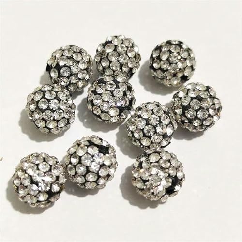 10 mm 12 mm Strass-Abstandsperlen, rund, DIY-Perlen für Handarbeitszubehör und Schmuckherstellung, Weiß/Schwarz, 31–12 mm, 50 Stück 10 mm 12 mm Strass-Abstandsperlen, rund, DIY-Perlen für Handarbeitszubehör und Schmuckherstellung, Weiß/Schwarz, 31–12 mm, 50 Stück von FAQIMORAX